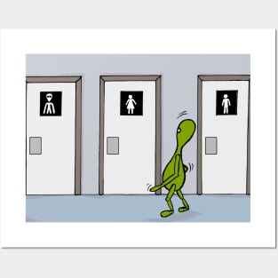 Alien toilet Posters and Art